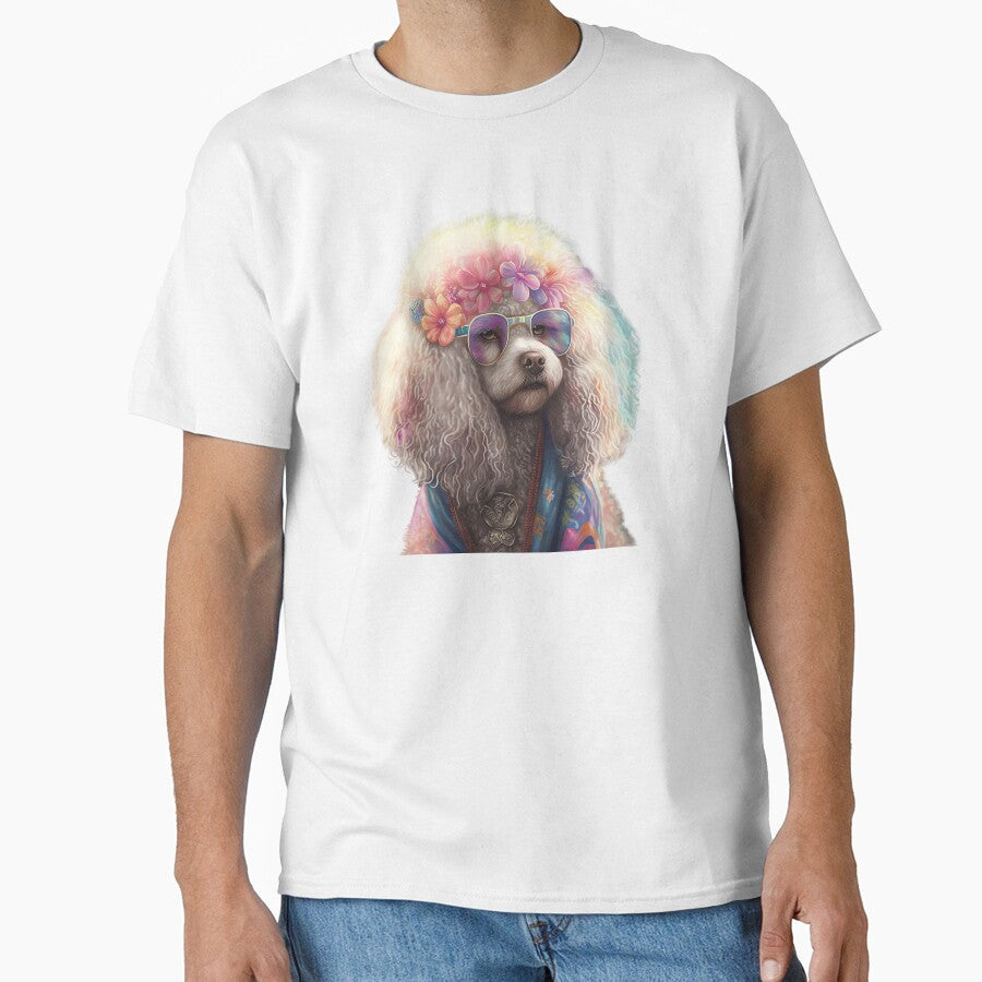 Funny hippie poodle by AnimalArtPhotos Unisex