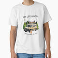 Camper Van Life with Dog Sticker - Adventure Awaits Surf Campervan by EfectoCreativo