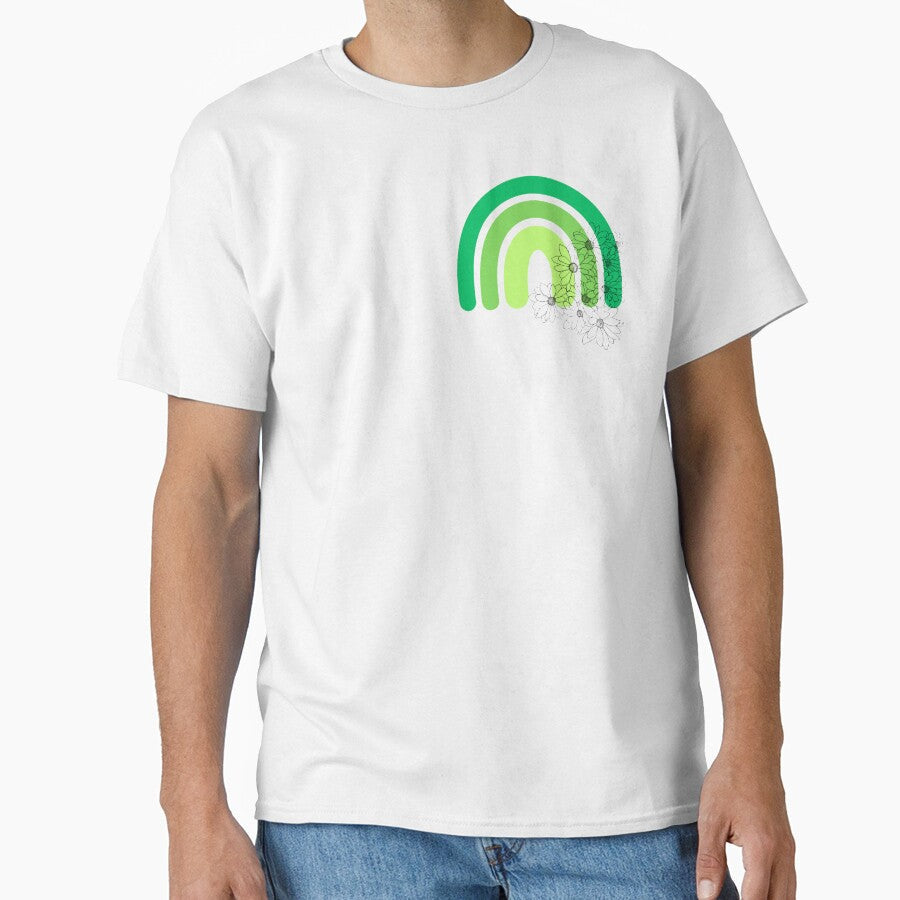 Cute Green Rainbow with Flowers by starcreative22 Unisex