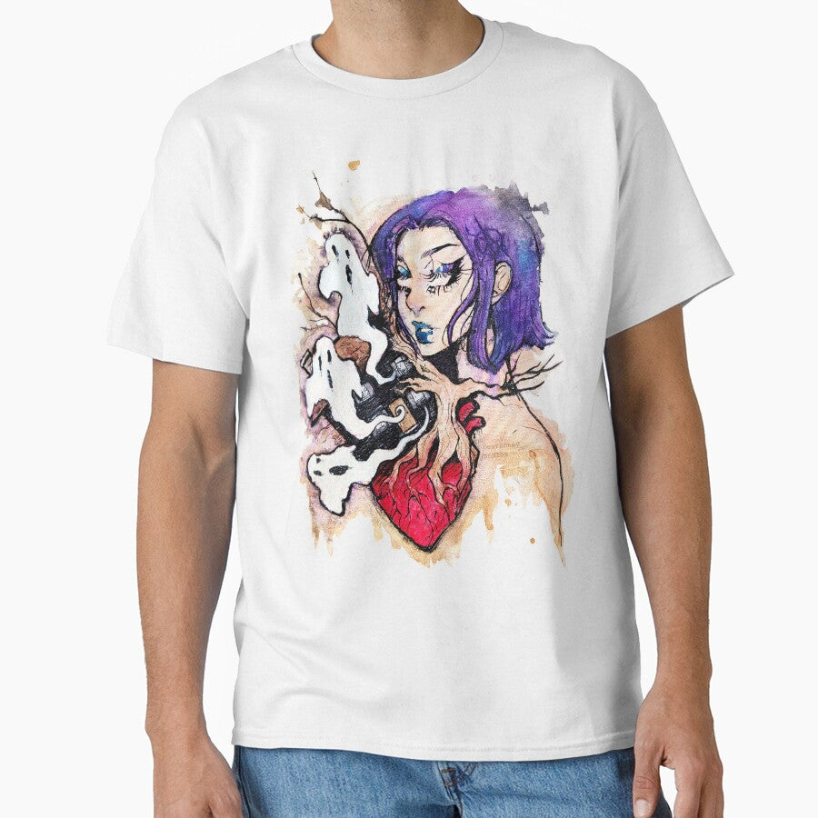 Ghost Haunted House Alt Girl Art Design - Spooky Halloween Shirt - Unique Gifts for her by DearhoneyandArt