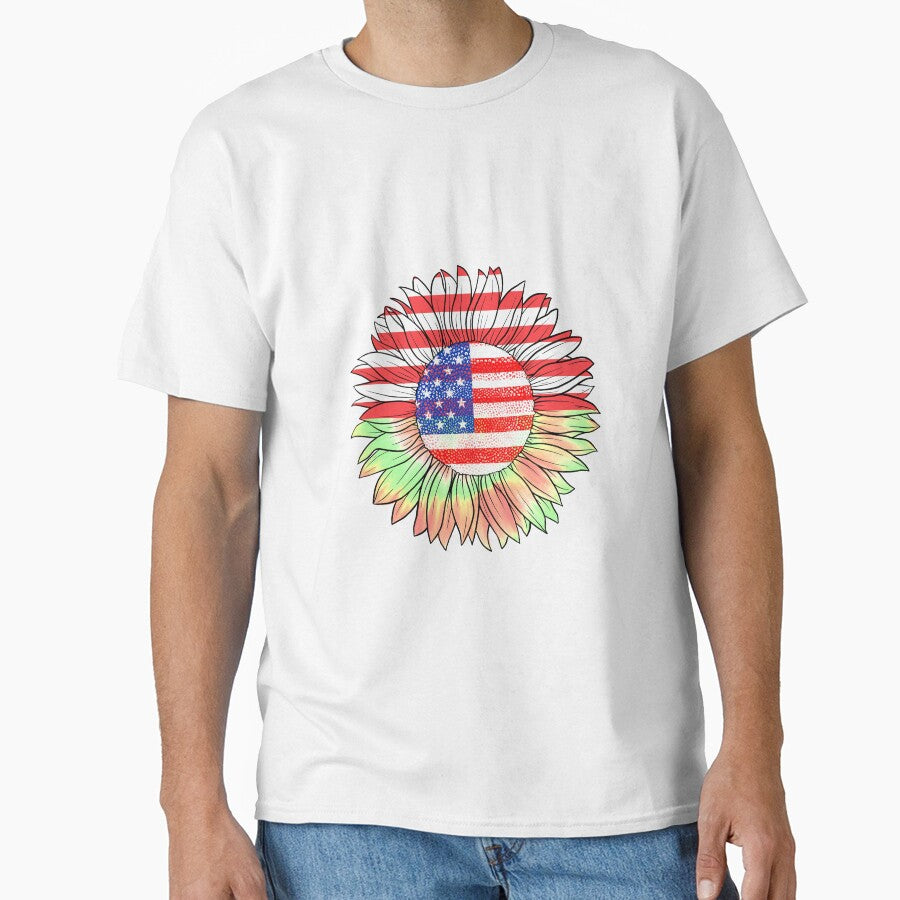 American Flag Tie Dye Sunflower by csdesignco