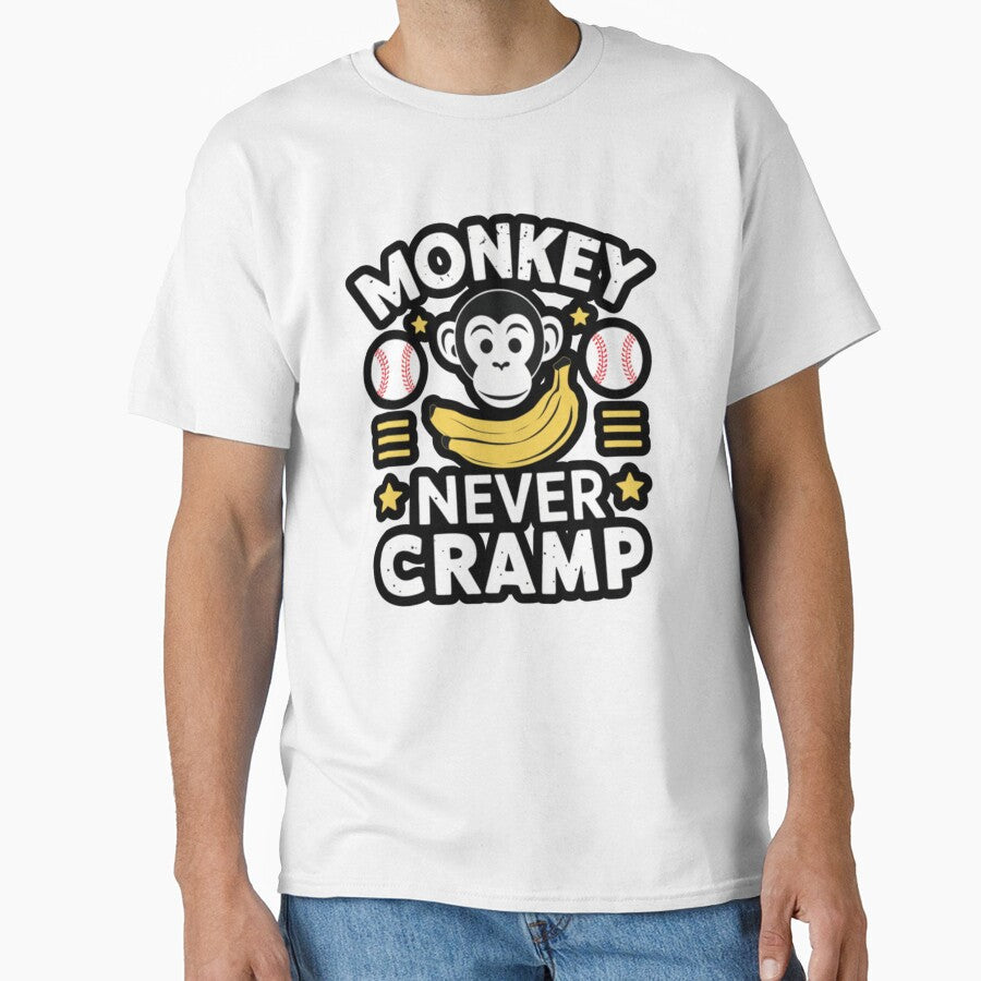 Monkey Never Cramp - Funny Quote Bananas by Almanzalbert Unisex