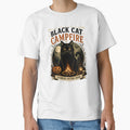 Black Cat Campfire Black Cat Halloween Retro Poster by OliviaHayesArt