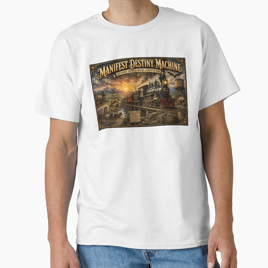 Manifest Destiny Machine – Vintage American Steam Railroad Poster by ASABCreative