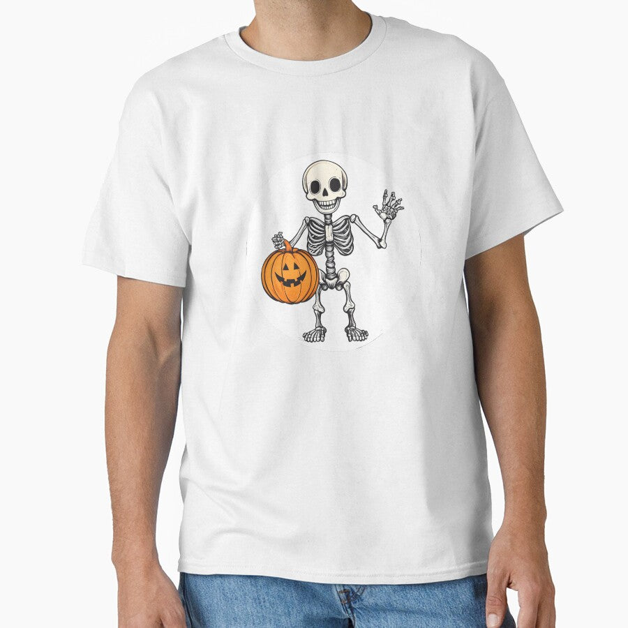 Skeleton with Halloween Pumpkin Companion by CharmingQuill