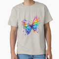 Rainbow Splash Butterfly 3D Effect Print & colorful butterfly shadow by TheGaliyaStudio