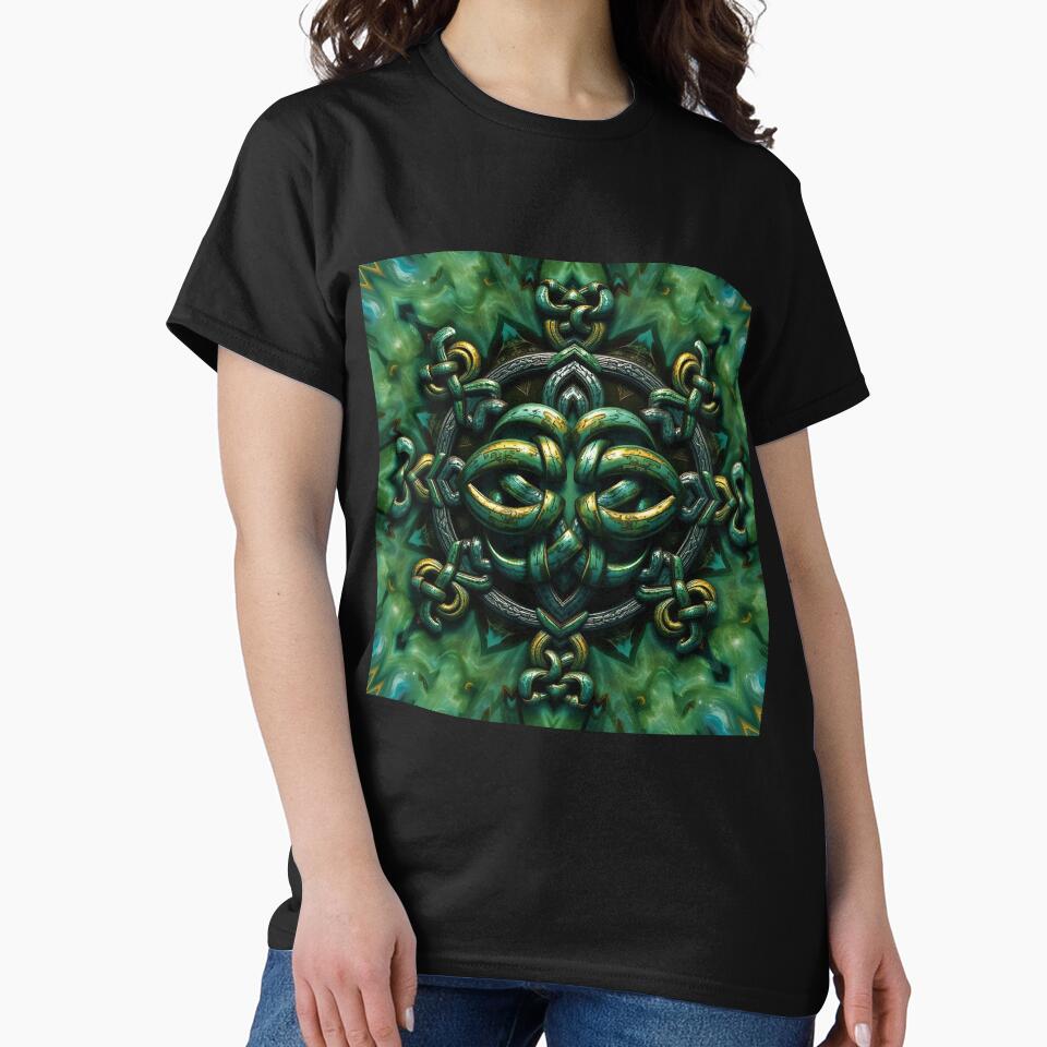 Celtic Knotwork Seamless Pattern T-Shirt, 3D Haunted Forest Seamless Pattern, Gothic Decor Print for Home Decor, apparel and accessories by TheGaliyaStudio