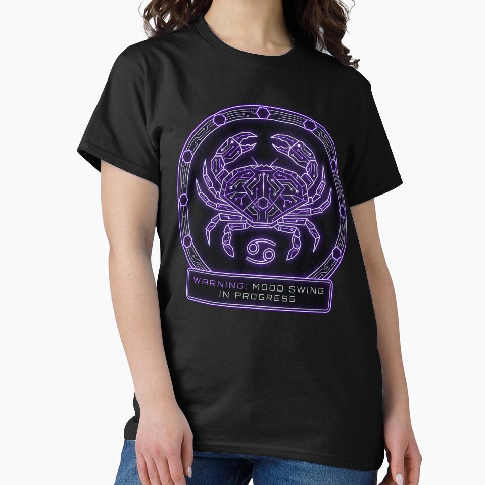 Cancer Cyberpunk Zodiac Warning Mood Swing Funny Astrology Design by StillWildink