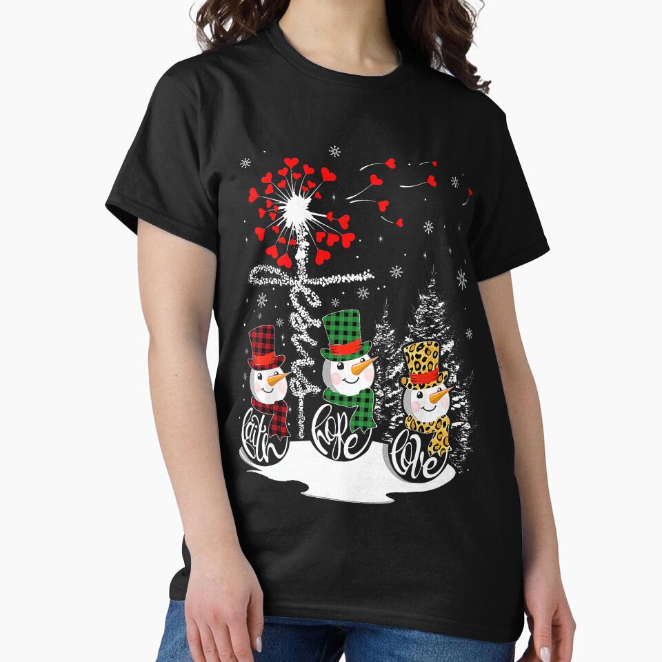 Faith Hope Love Snowman Leopard Winter Christmas by khdmalakarak