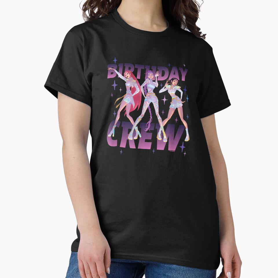 Birthday Crew Girl Squad Party Celebration Sparkly Stars Fashion Illustration Graphic by ObukiLantara