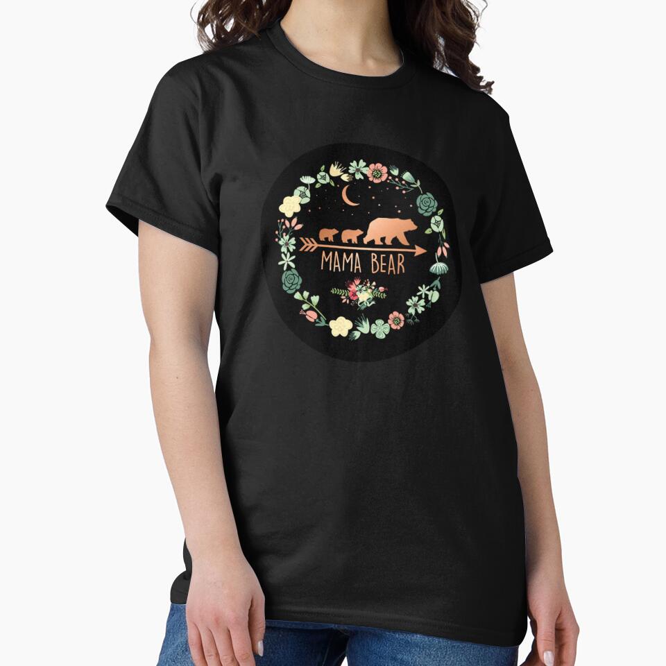 Mama Bear Gift - Rose Flowers Mama Bear with 2 Cubs by Trendy POP