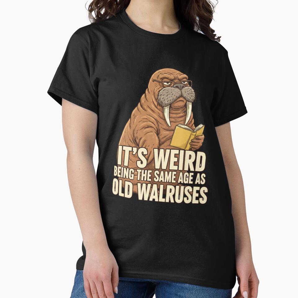 Funny Walrus Aging Humor Meme Same Age Old Walruses PNG: Walrus Aging Humor Birthday png Animal Joke by Azulinyo