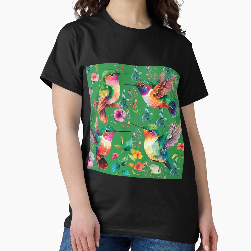 HUMMINGBIRDS ON GREEN by ORIGENcreate