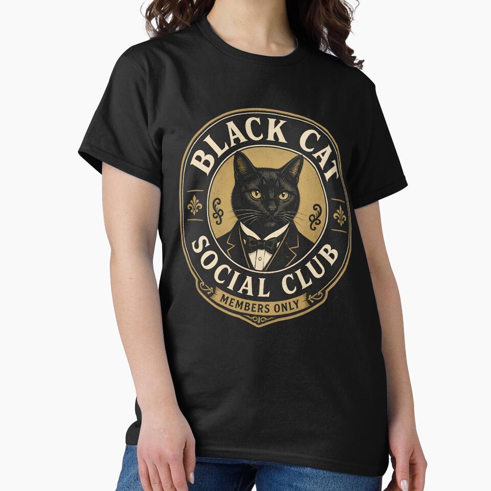Black Cat Social Club Members Only Halloween by OliviaHayesArt