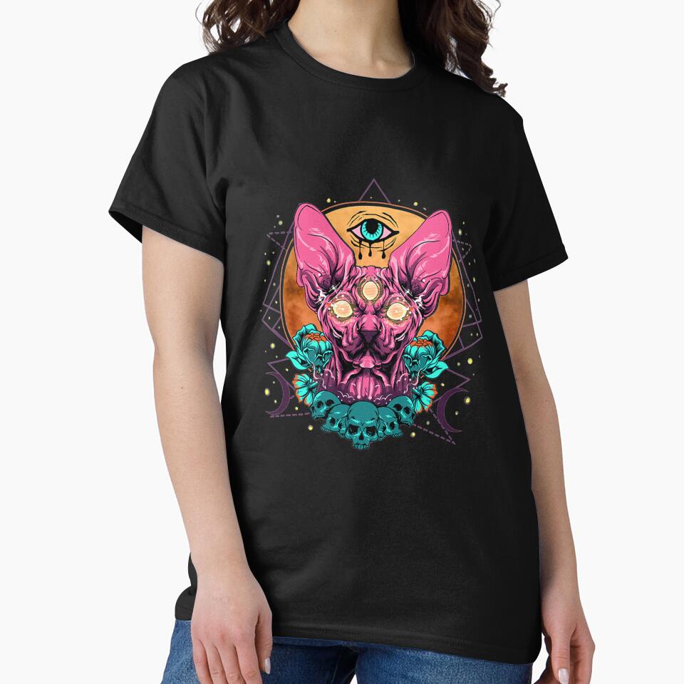 Cyber Goth Gothic Fashions Creepy Sphynx Cat by Turnerstore