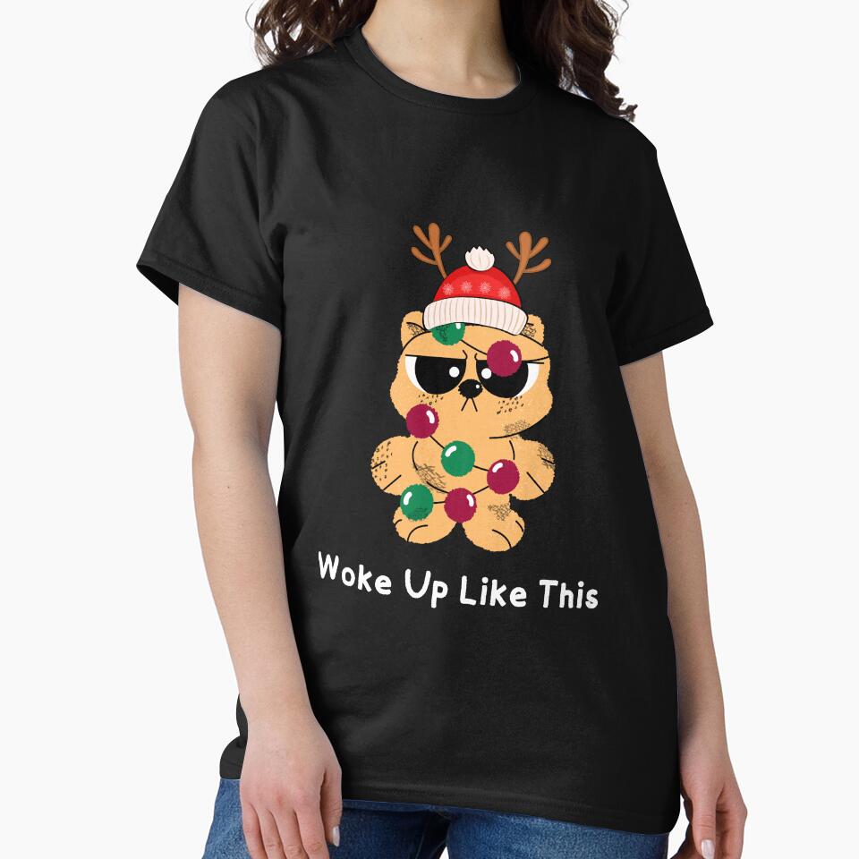 Funny Orange Cat Wrapped In Christmas Lights  - Sarcastic Christmas Saying by Cat Stories