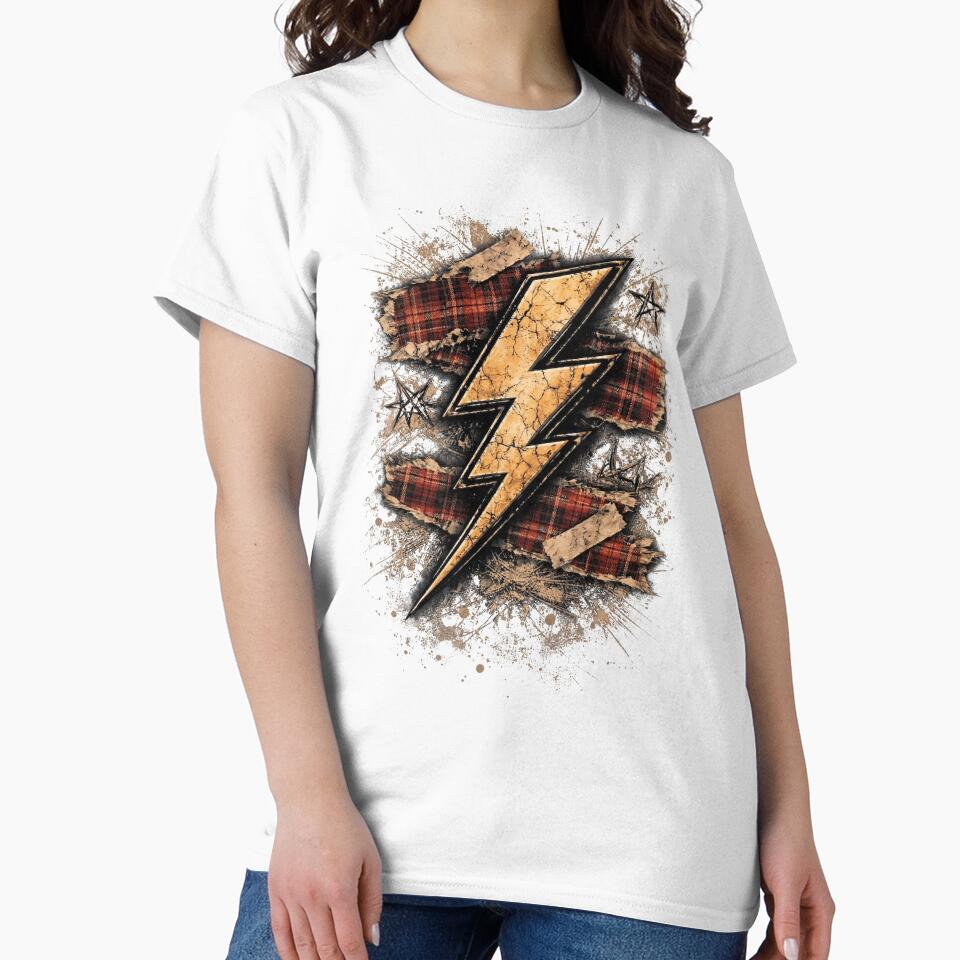 Grunge Lightning Bolt – Rock Electric Bolt Punk Metal Aesthetic Design by Happy'CLICK' Unisex