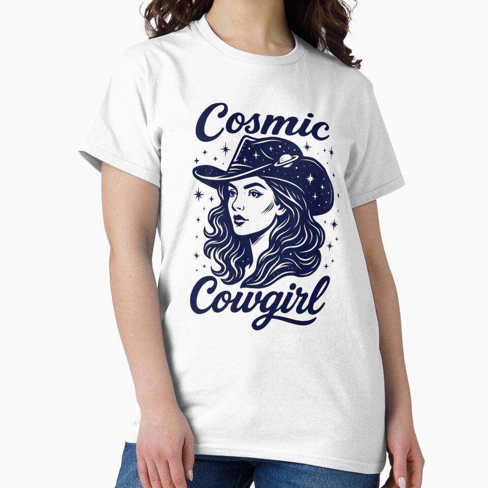 Cosmic Cowgirl Shirt – Retro Western Space Cowgirl Tee for Women by TheRamesCo
