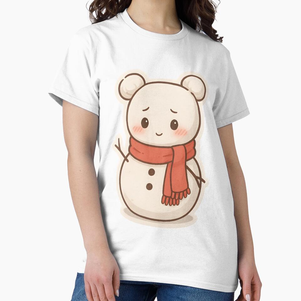 Shy Kawaii Snowman with Space Buns by OsasChild