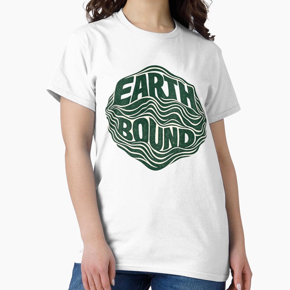 Earth Bound Topographic Typography Tee by PhylonBoxx