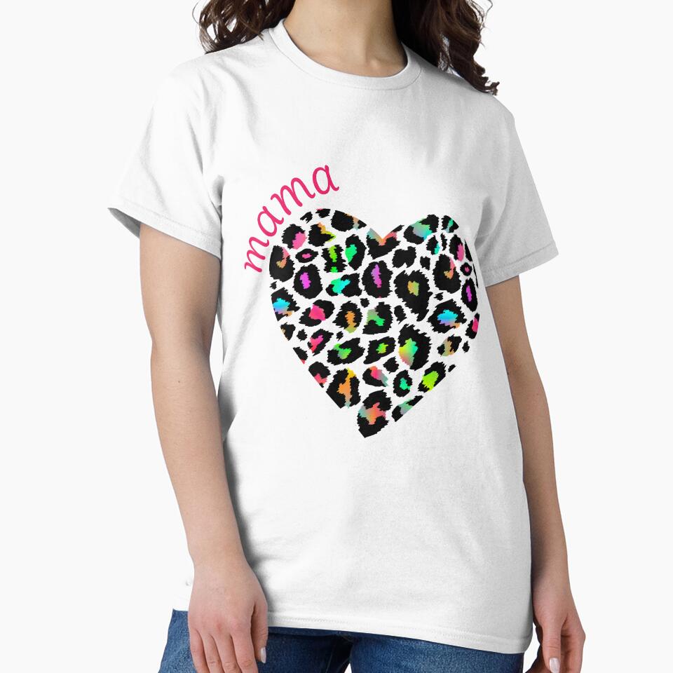 Mama Rainbow Leopard Heart - Bold Trendy Mom Gift by cabana.space
