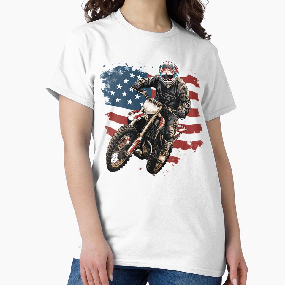 Motocross Us Flag Design | PNG Sublimation. by JhazAineArtShop