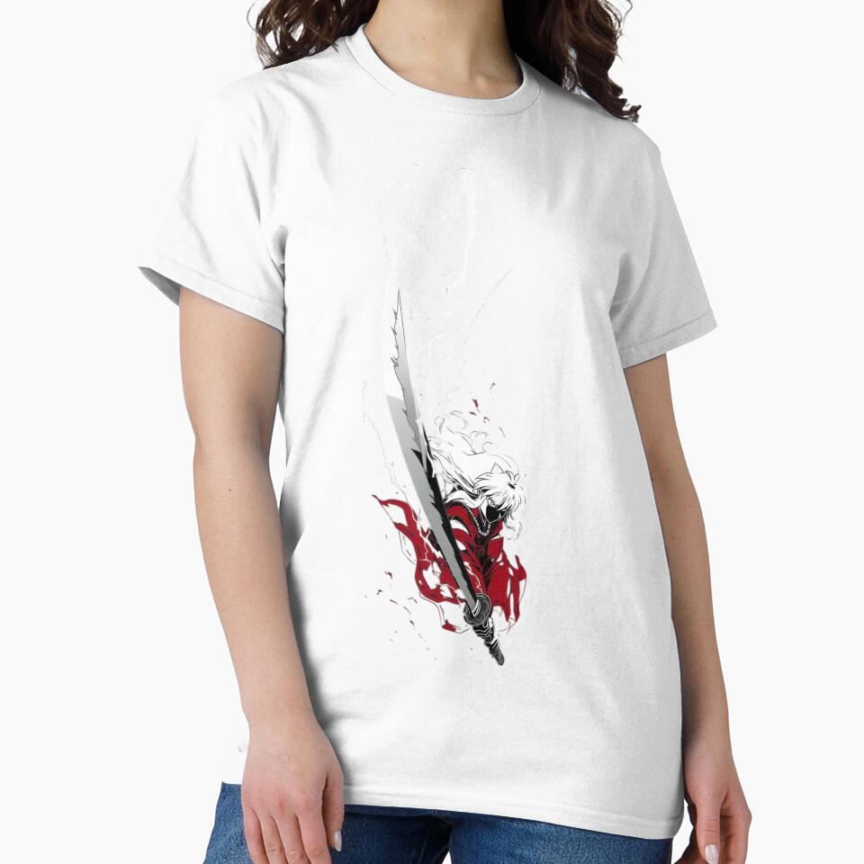 Inuyasha | White Hair Sword Fighter, Dark Aesthetic Manga Art by Dyan4 Unisex