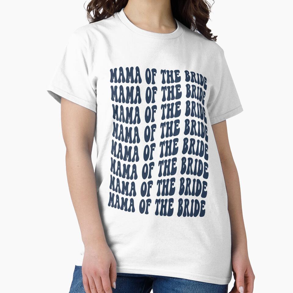 Mother of the Bride Navy Blue Retro Graphic Bridal Party Gifts for Bachelorette Party by mysticblvd