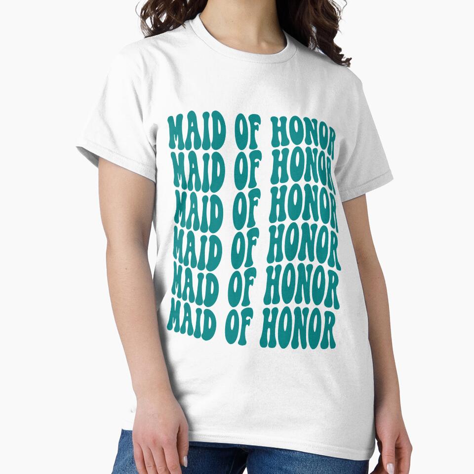 Maid Of Honor Teal Retro Graphic Bridal Party Gifts for Bachelorette Party by mysticblvd