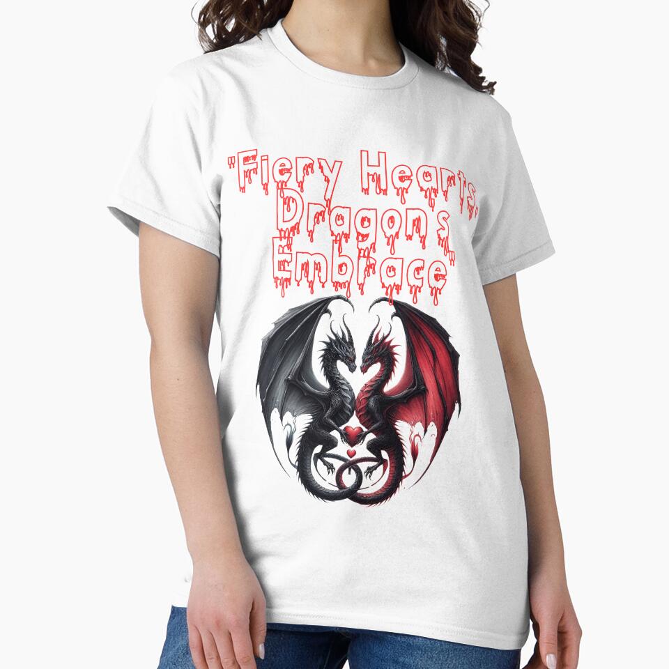 Fiery Hearts Dragons Embrace Goth Valentine's Day by LLdreams Unisex