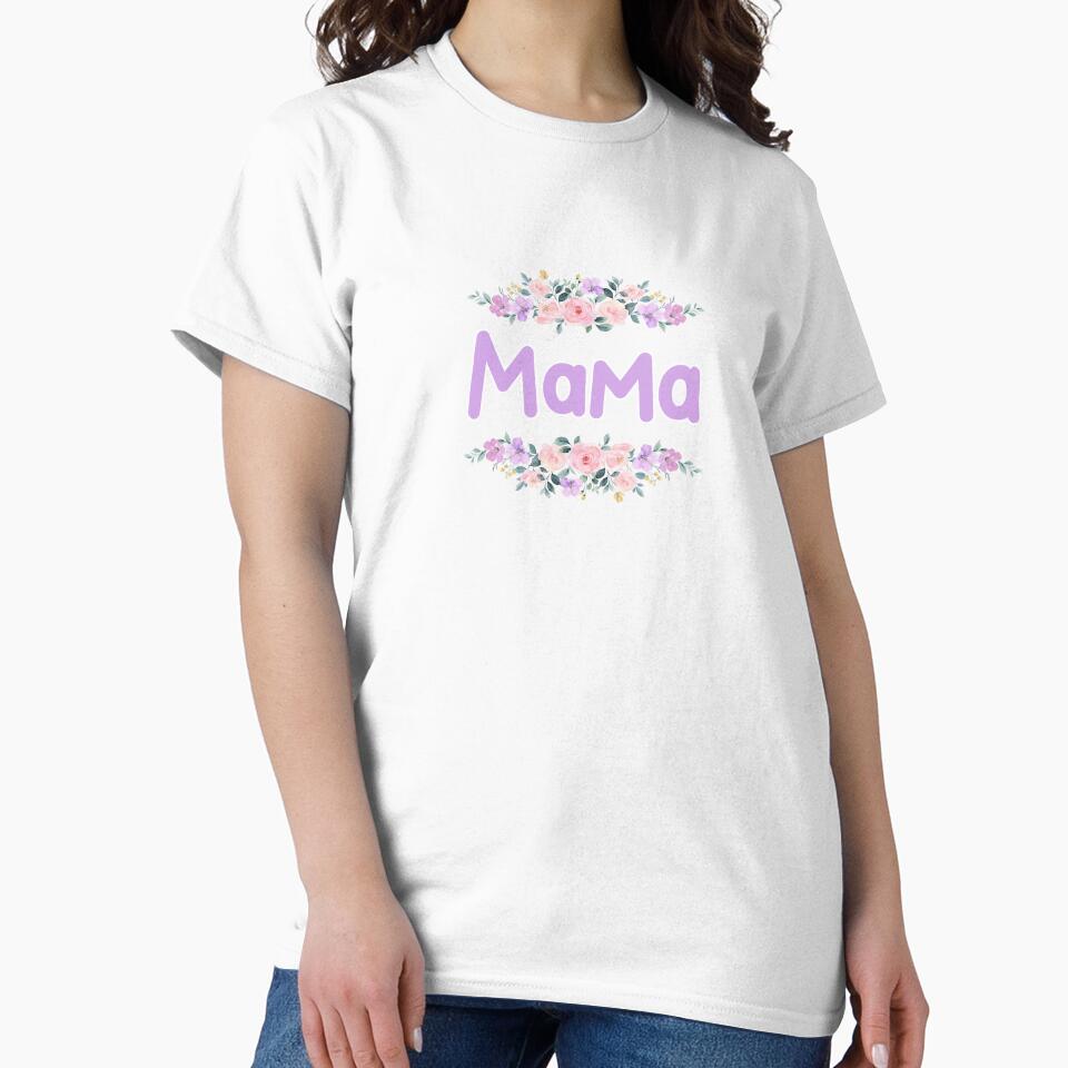 Purple Flower Mama Name Label by NormadWorld