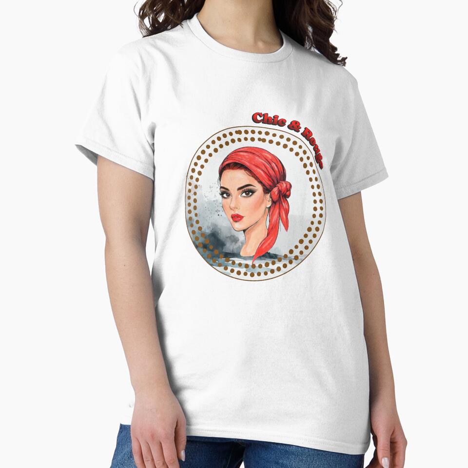 Chic & Rouge Fashion Illustration - Red Headscarf Lady by AlinaEdenPop