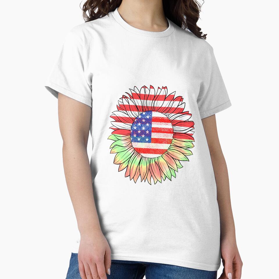 American Flag Tie Dye Sunflower by csdesignco