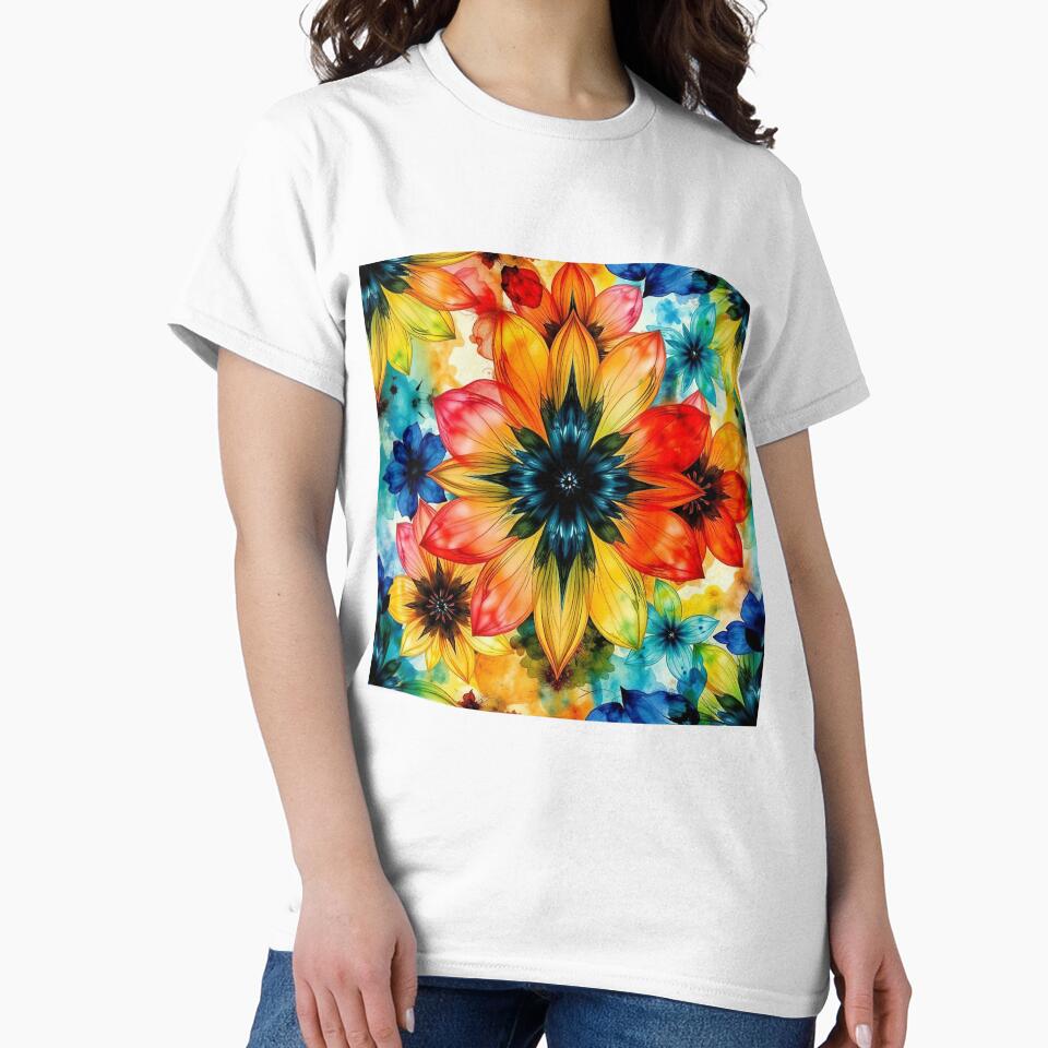 Vibrant Kaleidoscope Floral Pattern for Home decor and clothes design| T-Shirts, Mugs & Stickers, Phone Cases by TheGaliyaStudio