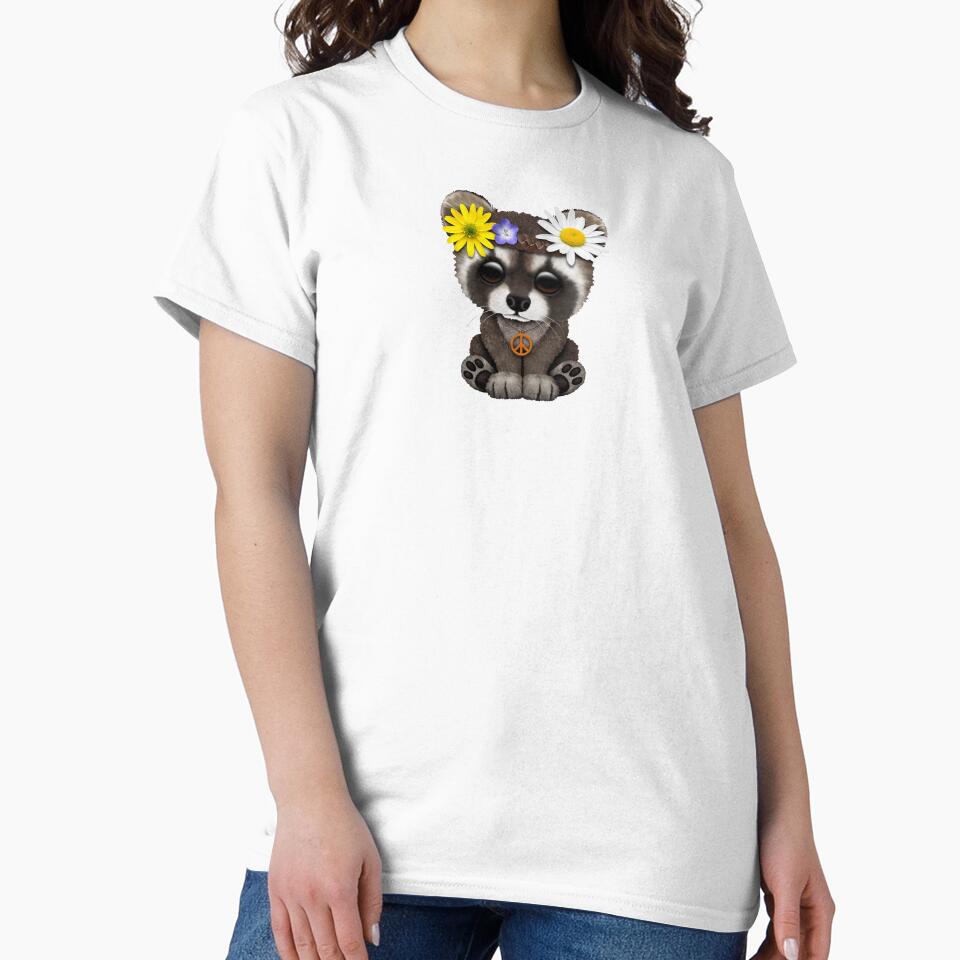 Cute Baby Raccoon Hippie by JeffBartels