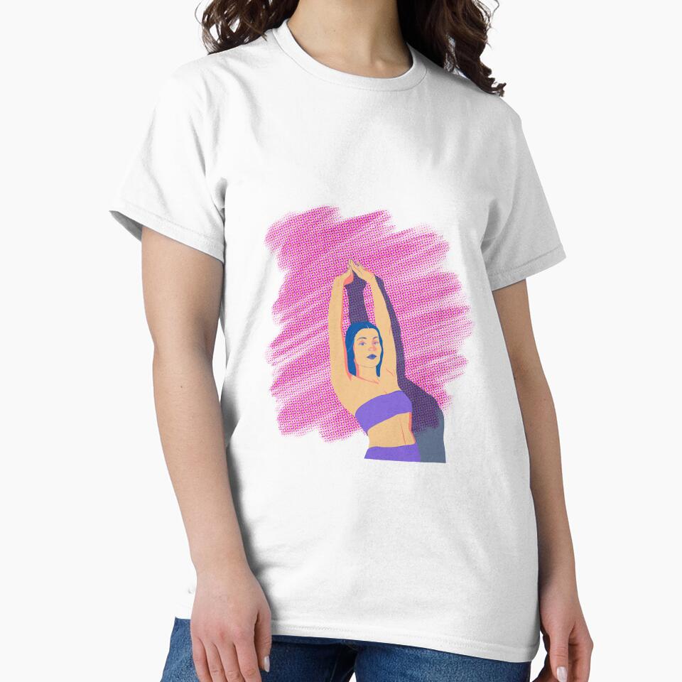 Illustrated Girl With Painted Pink Background by Dark-Glitter