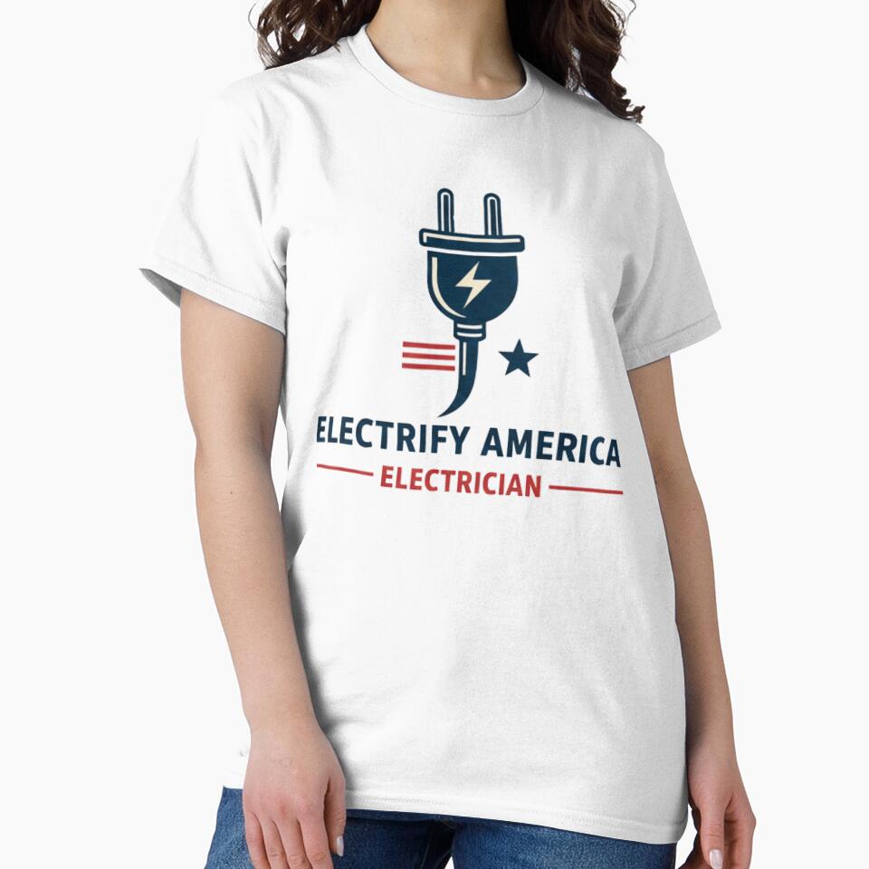 American Electrician T-Shirt | Electrify America Electrician Icon by AGRO ART