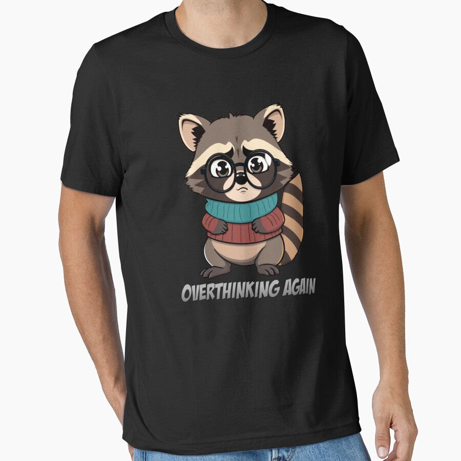 Funny Raccoon Meme Collection – Sarcastic Trash Panda Memes – Overthinking Again Nerd Raccoon by MiraLumeStudio