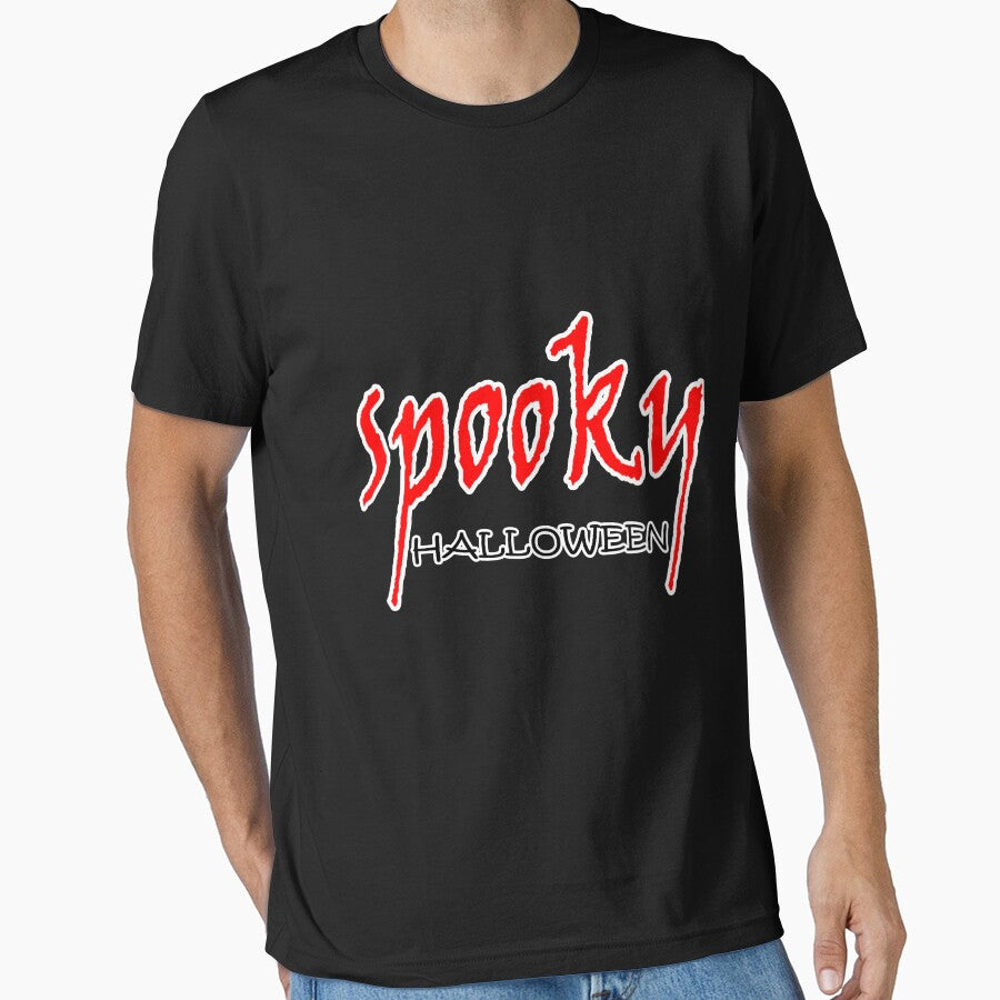 SPOOKY HALLOWEEN TEXT T-shirt and Standard Print Clothing Hats by TrendyTeeCenter