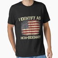 Vintage Grunge American Flag I Identify As Non-Bidenary by Amanda Griffith Unisex