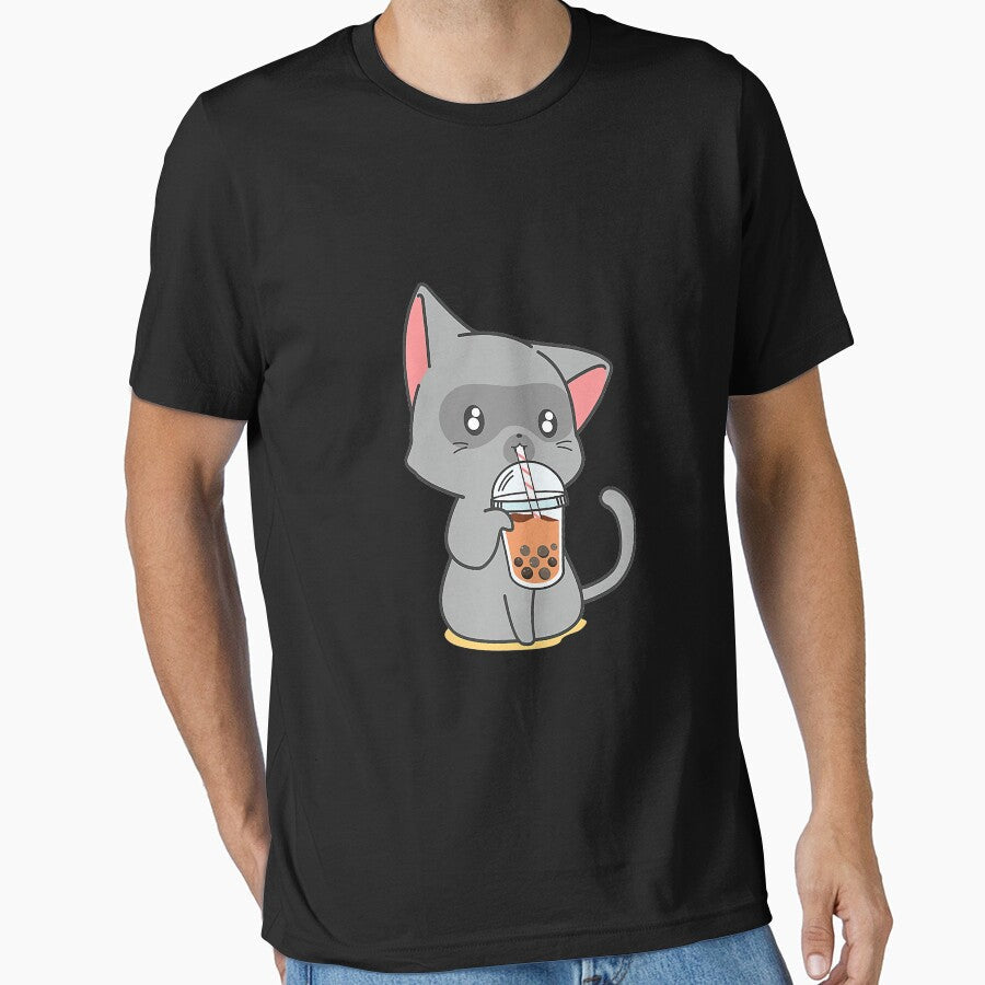 Bubble Tea Kawaii Boba Tea Japanese Lover Cat Kitten Anime Premium by mendozaq Unisex