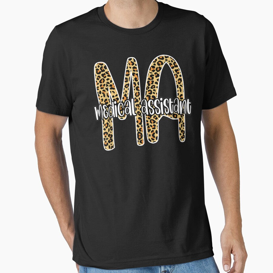 Ma Medical Assistant Tee, Leopard Plaid Clinical Nurse Gift by AngieLuvsU