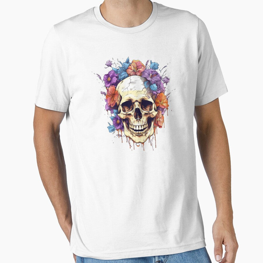 Dripping Skull and Wild Flowers by CoutureCrypt