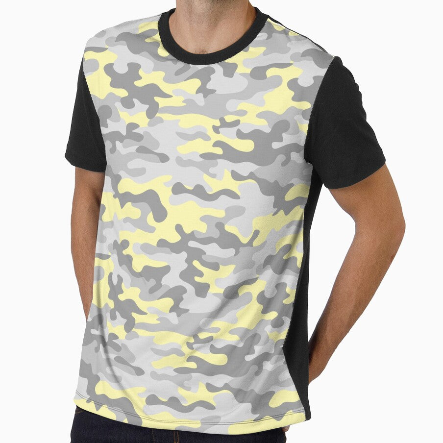 Camo Camouflage Yellow Gray All Over by Feeling Artsy