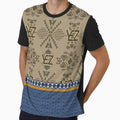 All Over Print Luxury Landscape Native Blue Vintage Motif by yez