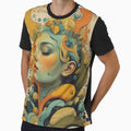 Vintage Boho Woman Portrait Floral Garden All-Over Print by NK-Studios