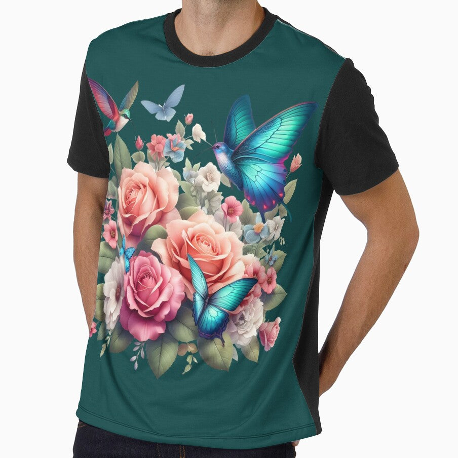 Flowers with Butterflies and Hummingbirds in 3D: 3D by sofia1971
