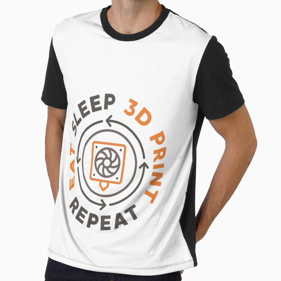 Eat Sleep 3D Print Repeat 3D Printing - 3d Printer round Design by venomousvector
