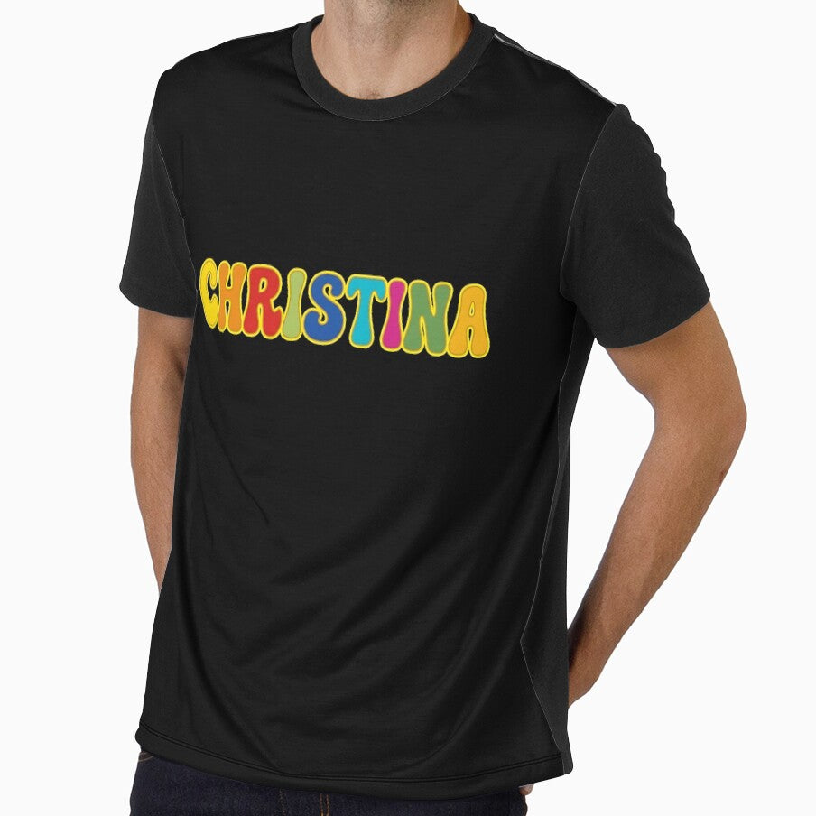❤️ Christina Personalized Name Wavy Retro Shirt, Coffee Mug, Sticker Gift by HelixPedia