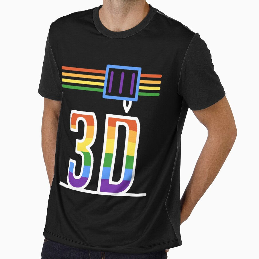 3D Printing LGBT Pride Flag - I Love 3D Printers design with Rainbow Flag by venomousvector